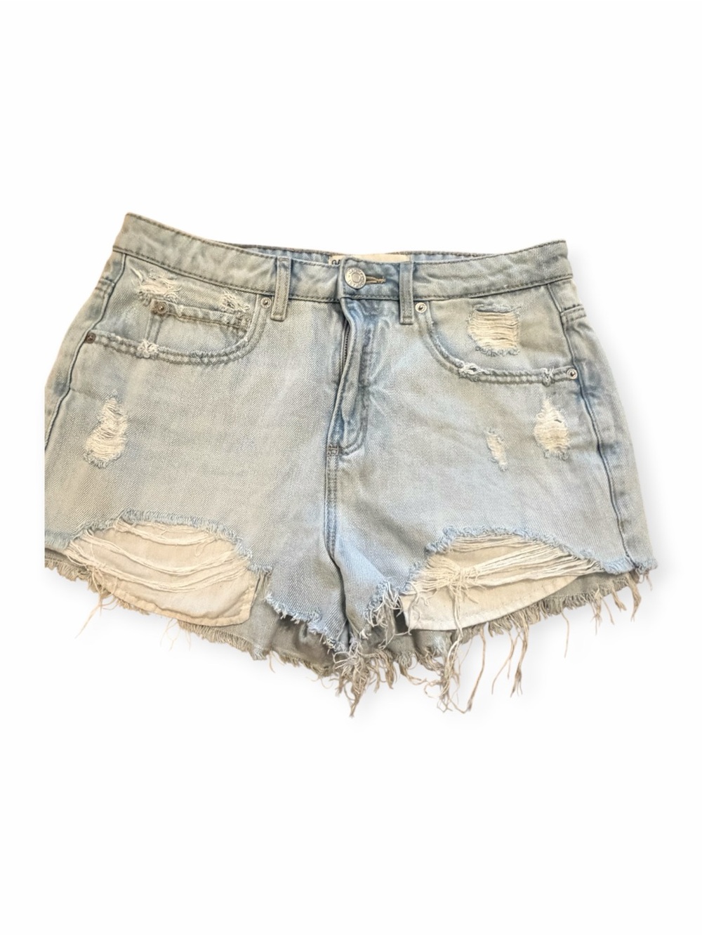 Garage Festival Denim Shorts Size 7 Light Wash Distressed Cutoff